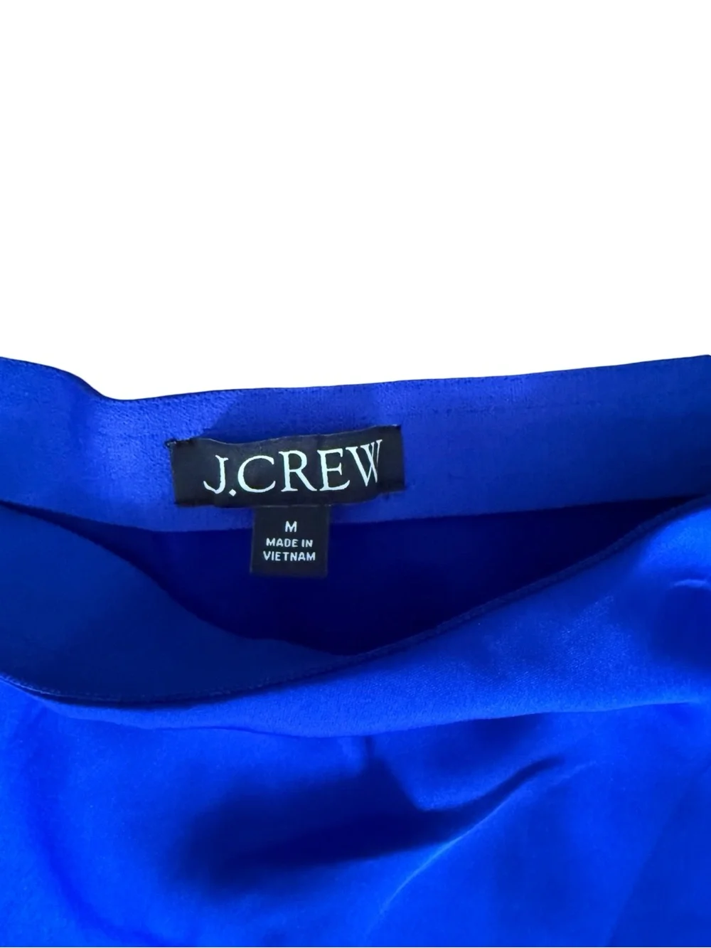 J.Crew Gwyneth Cobalt Blue Satin Midi Slip Skirt